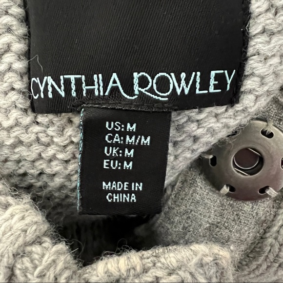 Cynthia Rowley Cable Knit Turtleneck Long Cardigan Sweater Jacket - Picture 11 of 12